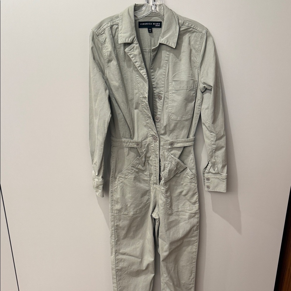 Veronica Beard Light Green Utility Jumpsuit
